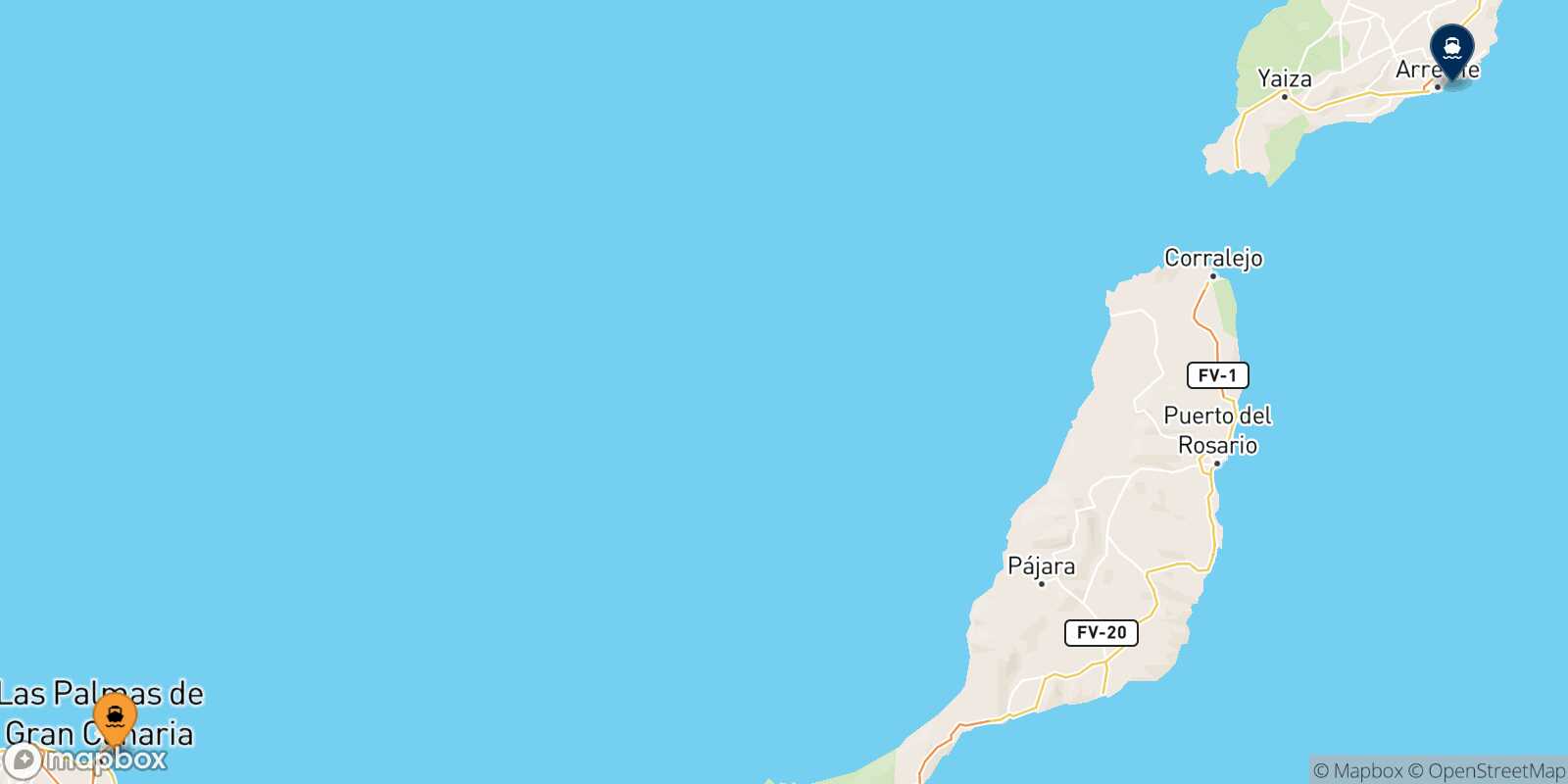 Mapa de la ruta Las Palmas De Gran Canaria Arrecife (Lanzarote)