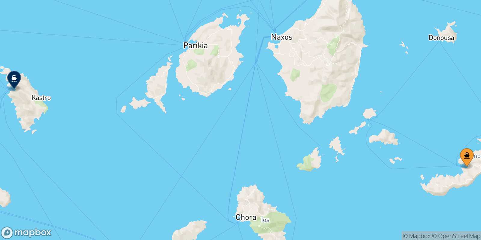 Mapa de la ruta Katapola (Amorgos) Sifnos