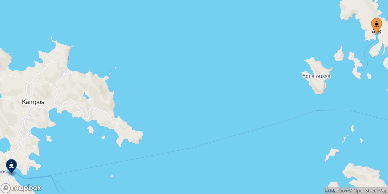 Mapa de la ruta Arkyi Patmos
