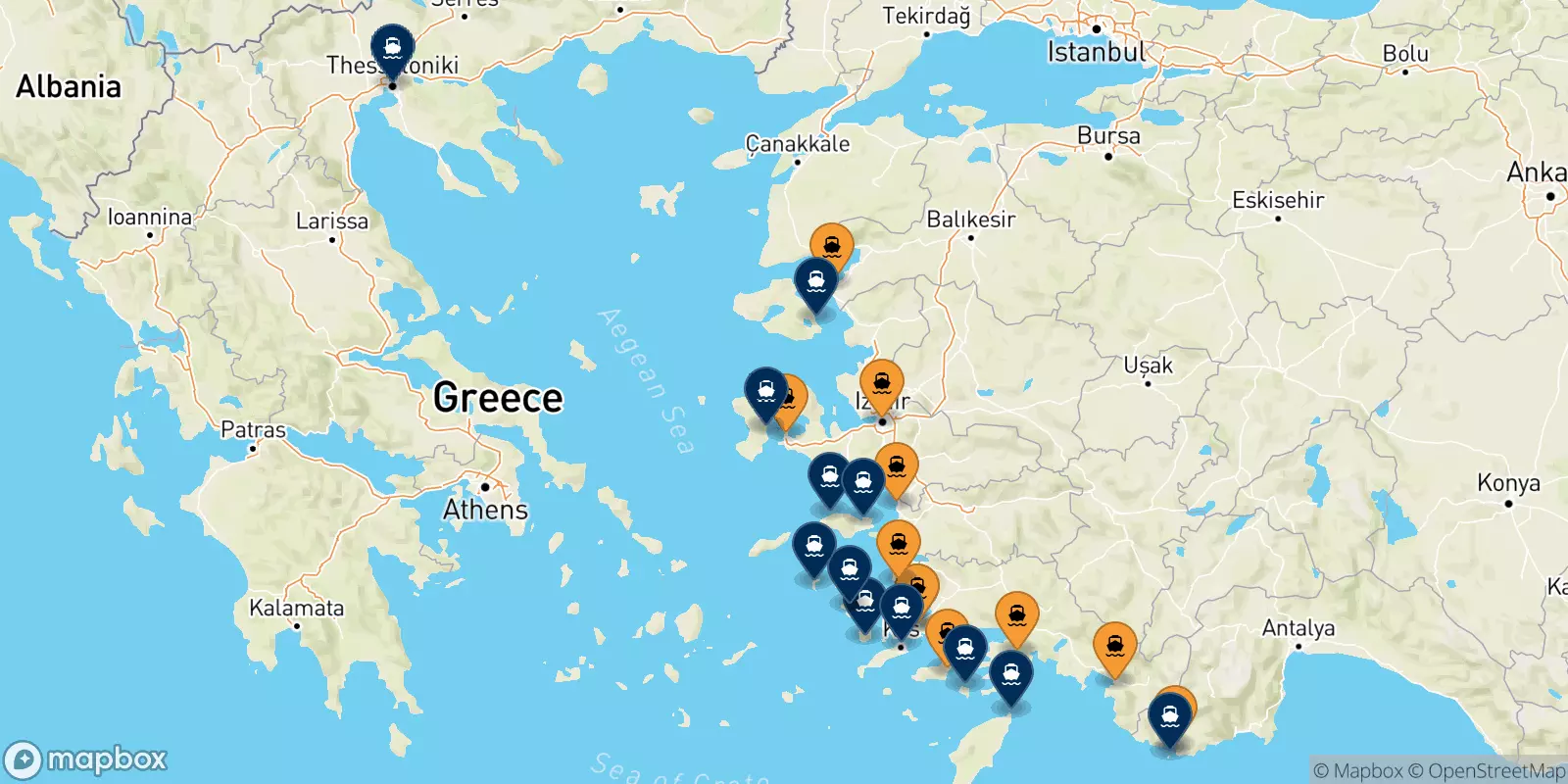 Ferries de Turquía a Grecia