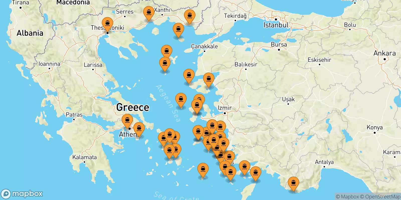 Ferries de Grecia a Islas Del Egeo