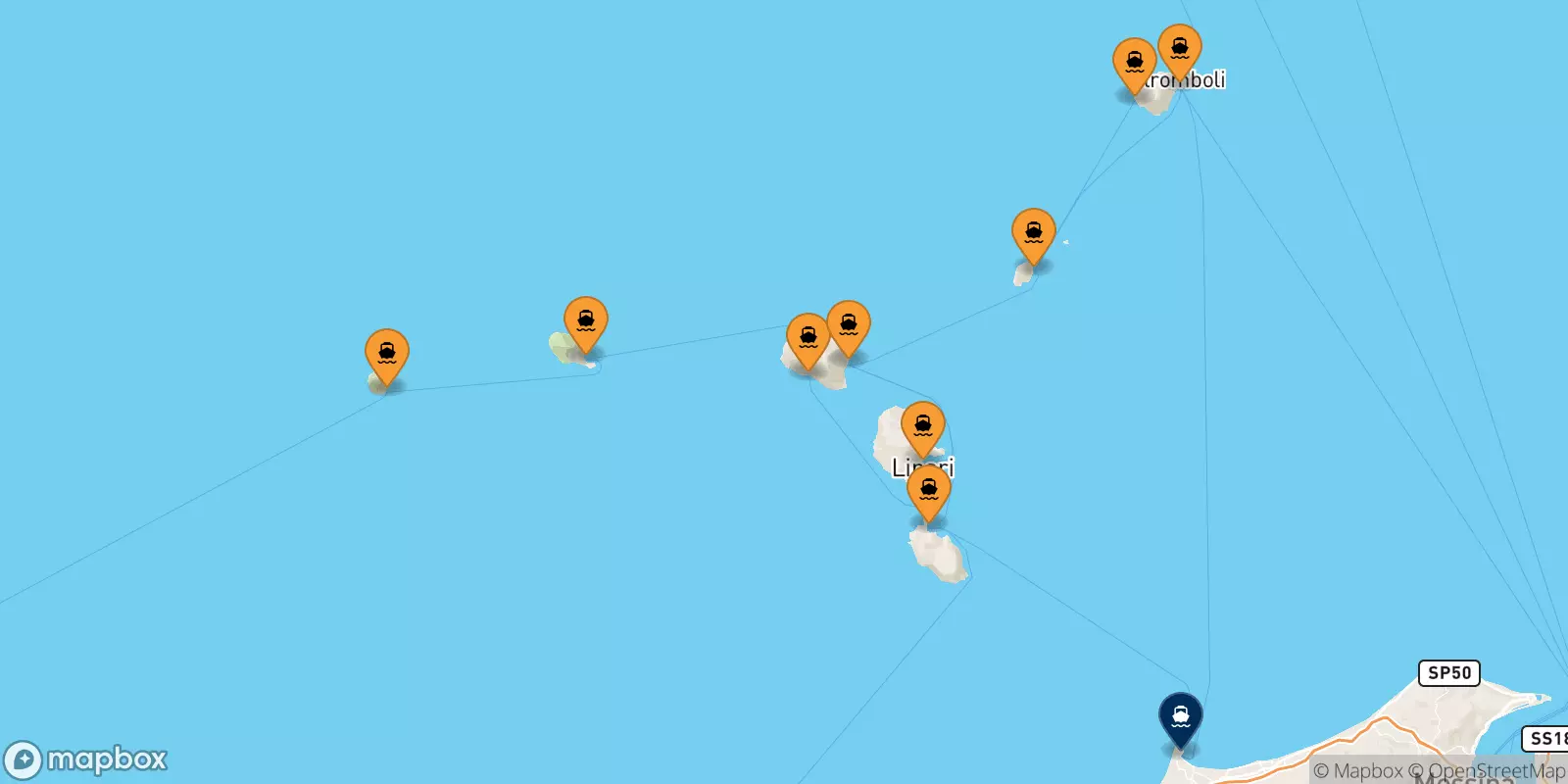 Ferries de Islas Eólicas a Milazzo