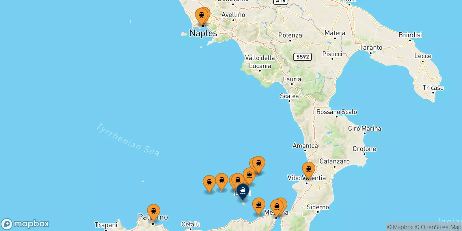 Ferries de Italia a Vulcano