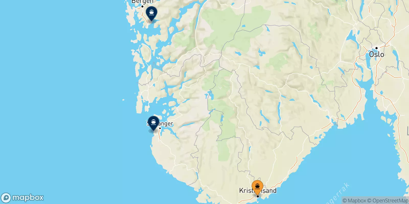 Ferries de Kristiansand a Noruega