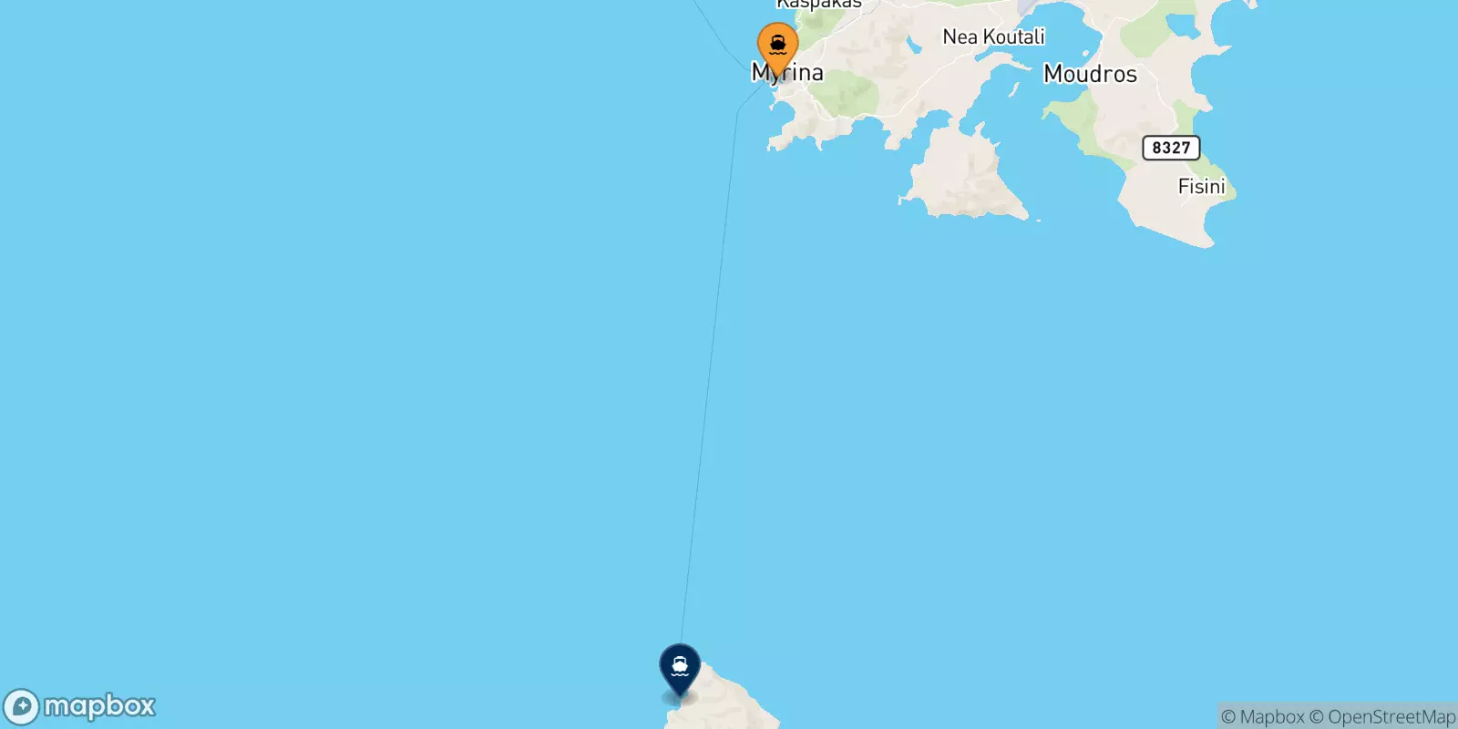 Ferries de Mirina (Limnos) a Agios Efstratios