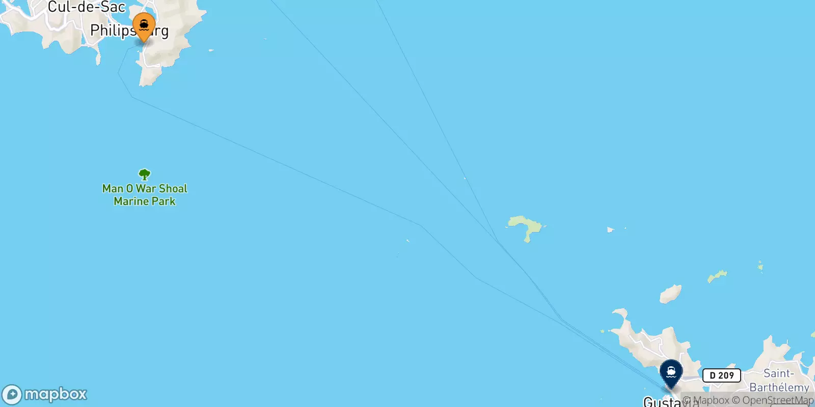 Ferries de Países Bajos a Gustavia (San Bartolomé)