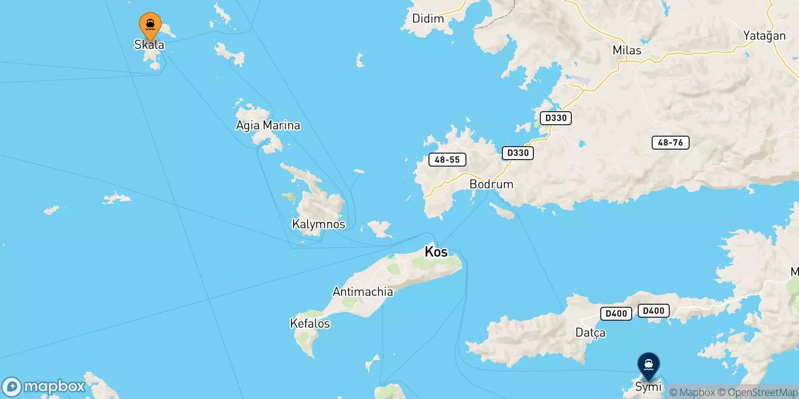 Ferries de Patmos a Symi