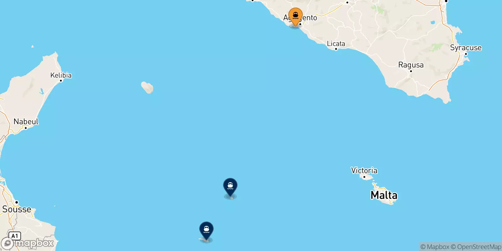 Ferries de Porto Empedocle a Italia