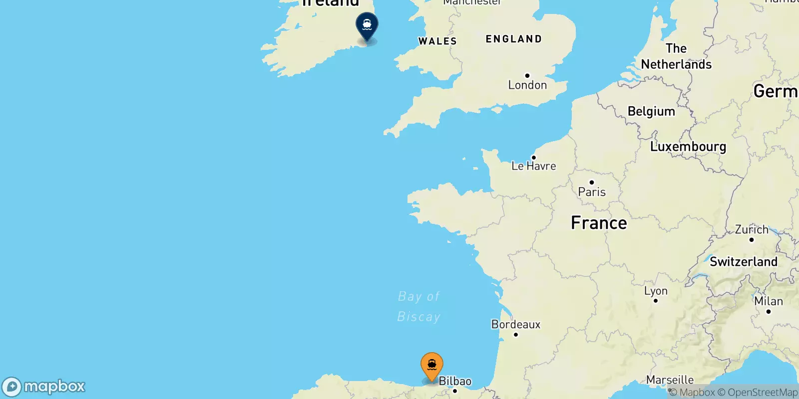 Ferries de Santander a Rosslare