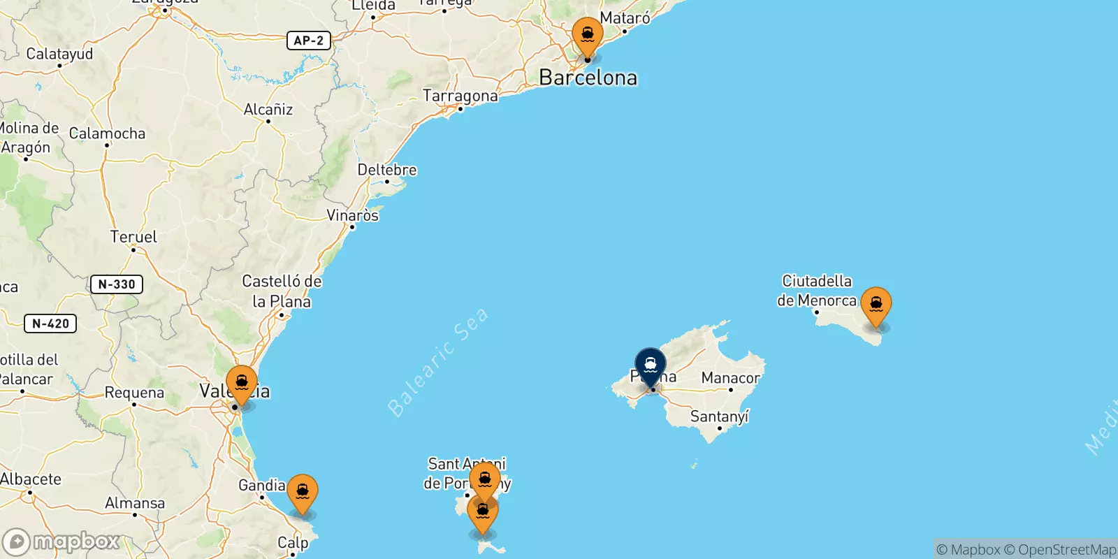 Ferries de España a Palma De Mallorca