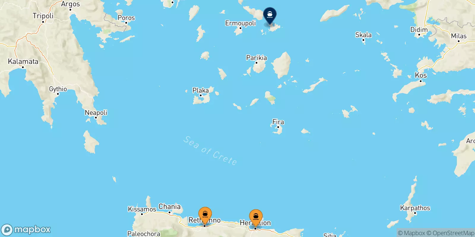 Ferries de Creta a Mykonos