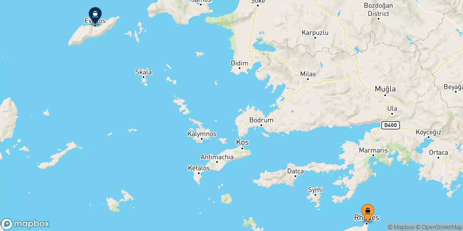 Ferries de Rodas a Evdilos (Ikaria)