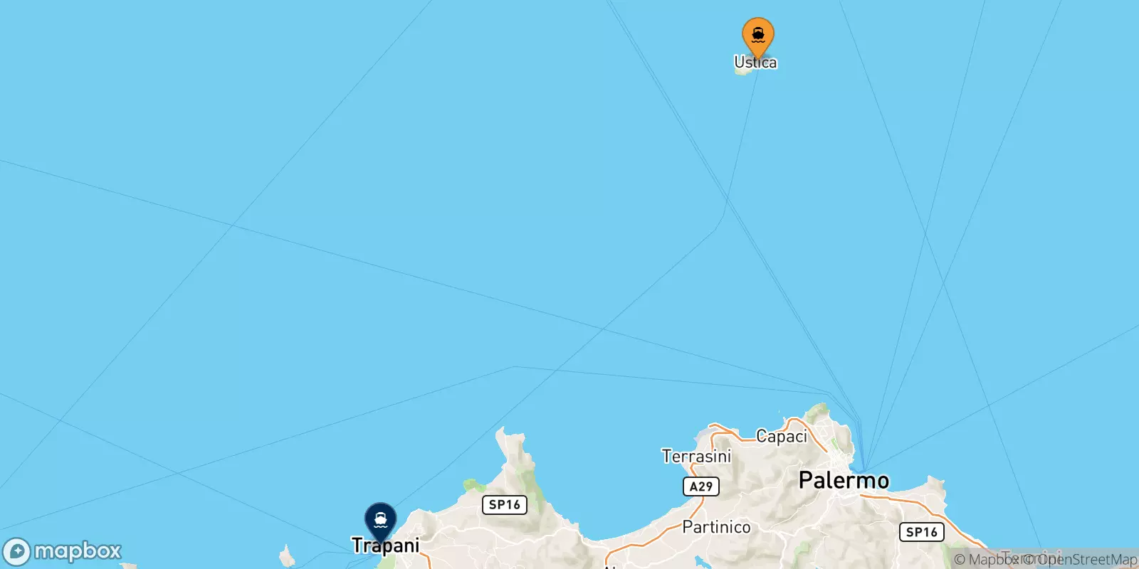 Ferries de La Isla De Ustica a Trapani