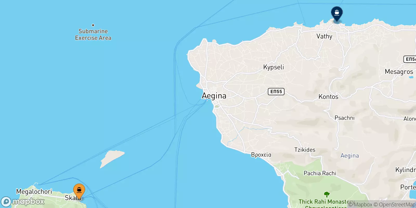 Ferries de Agistri a Souvala (Aegina)