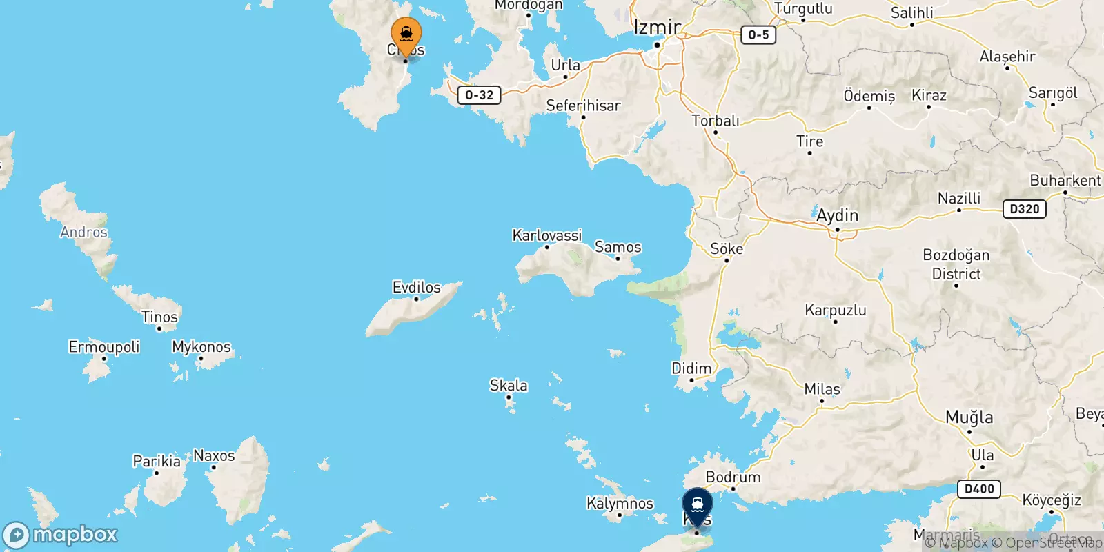 Ferries de Quios a Kos